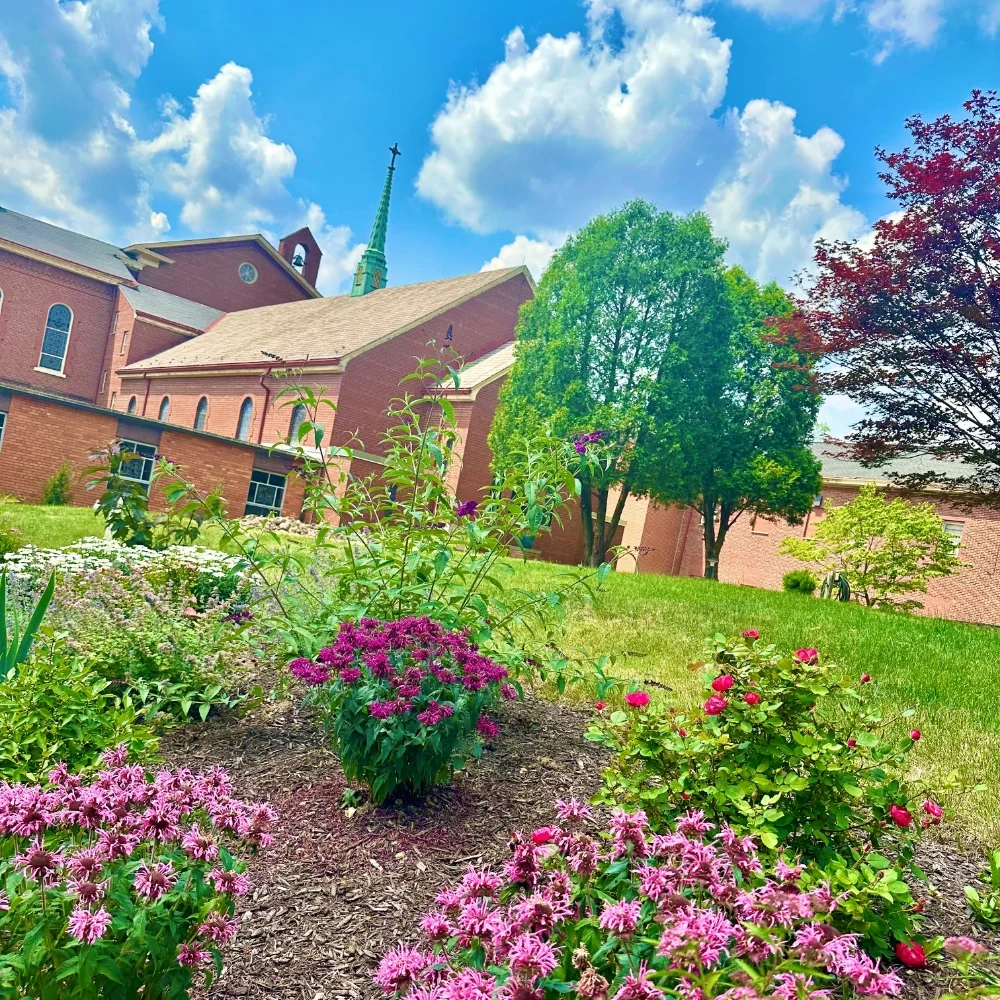 bulding exterior from garden