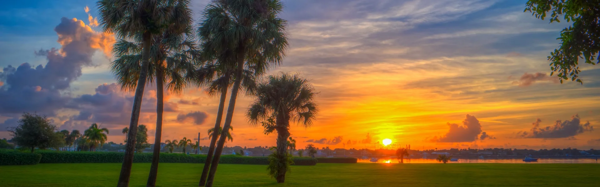 florida sunset over the water