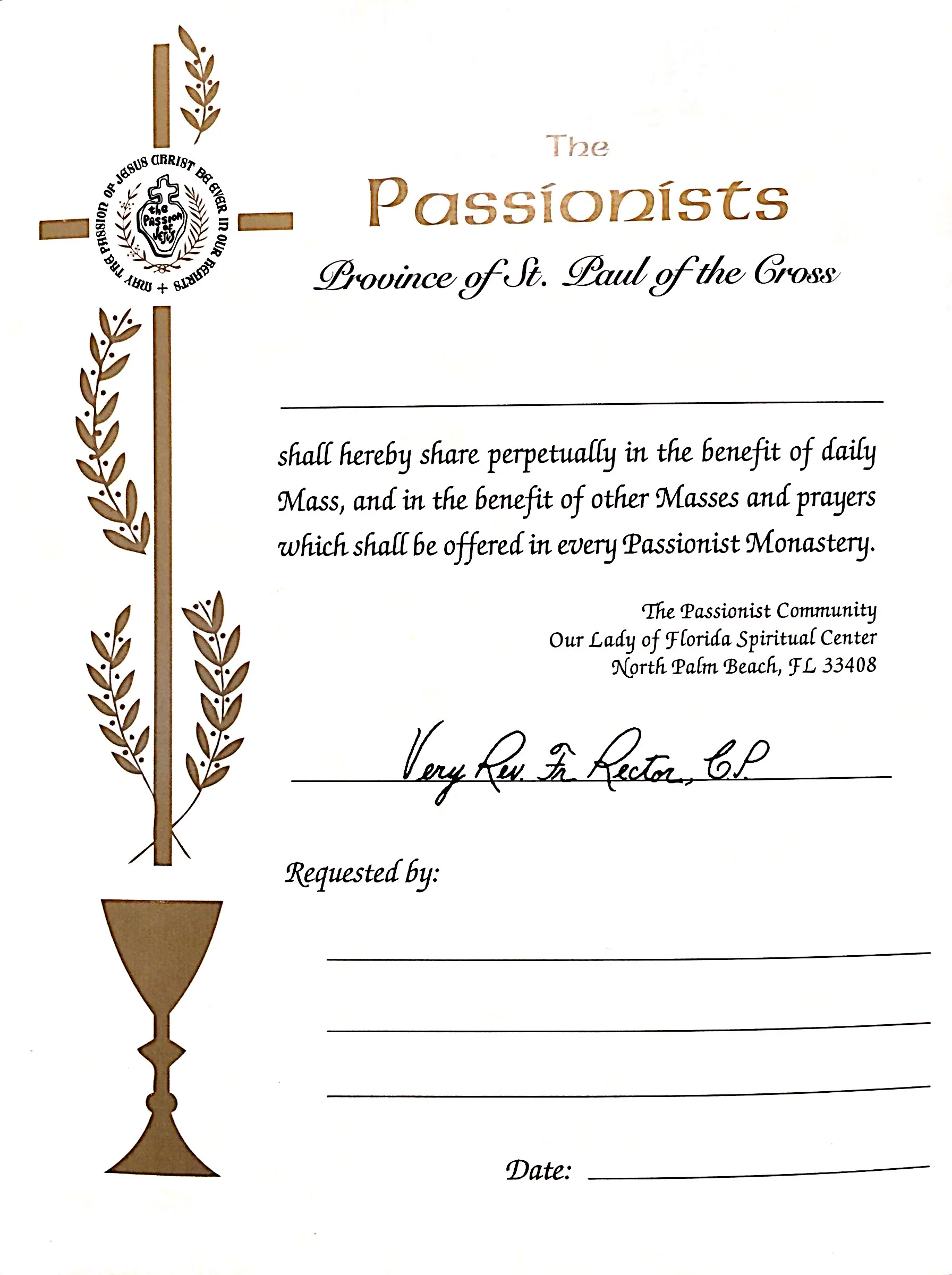 mass card perpetual booklet
